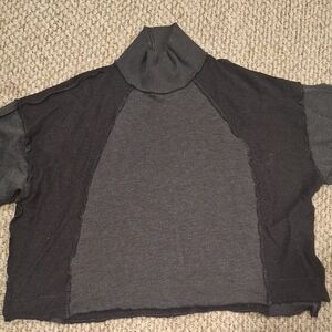 American Eagle Gray and Black Turtleneck Sweater